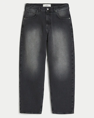 Washed Black Skater Baggy Jeans