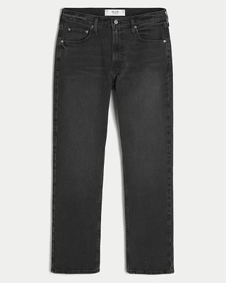 Washed Black Slim Straight Jeans
