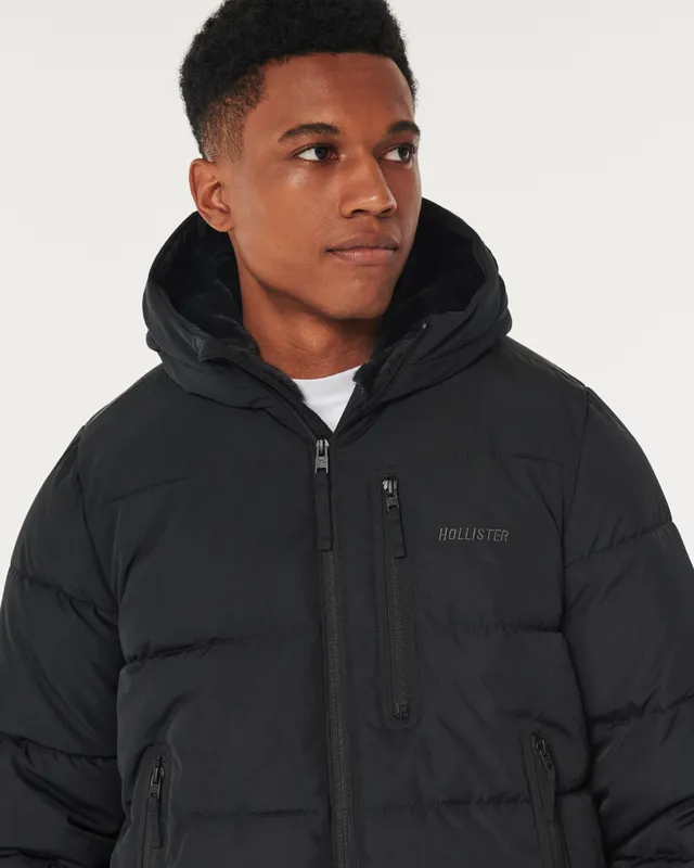 Hollister Co. ULTIMATE COZY LINED HOODED PUFFER CHAIN - Winter jacket -  atmosphere grey/grey 