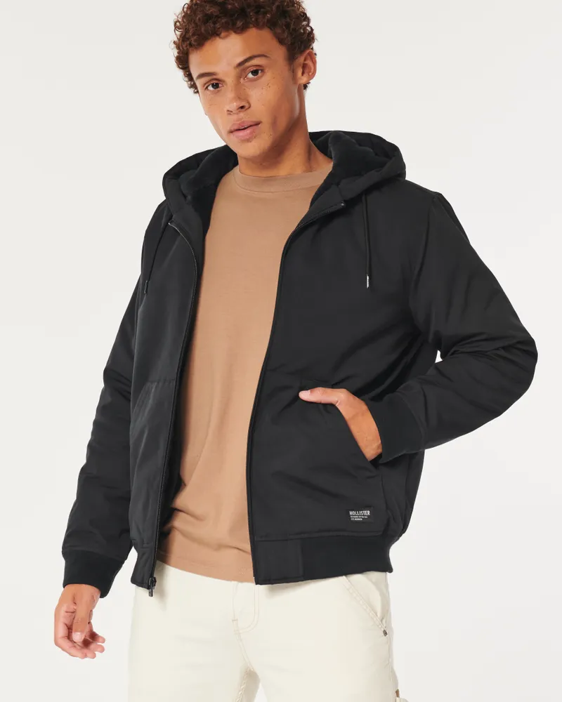 Hollister Faux Fur-Lined All-Weather Hooded Jacket