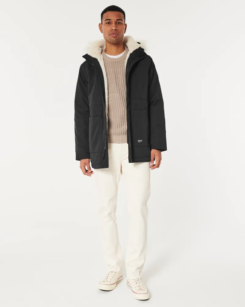 Hollister Faux Fur-Lined All-Weather Parka
