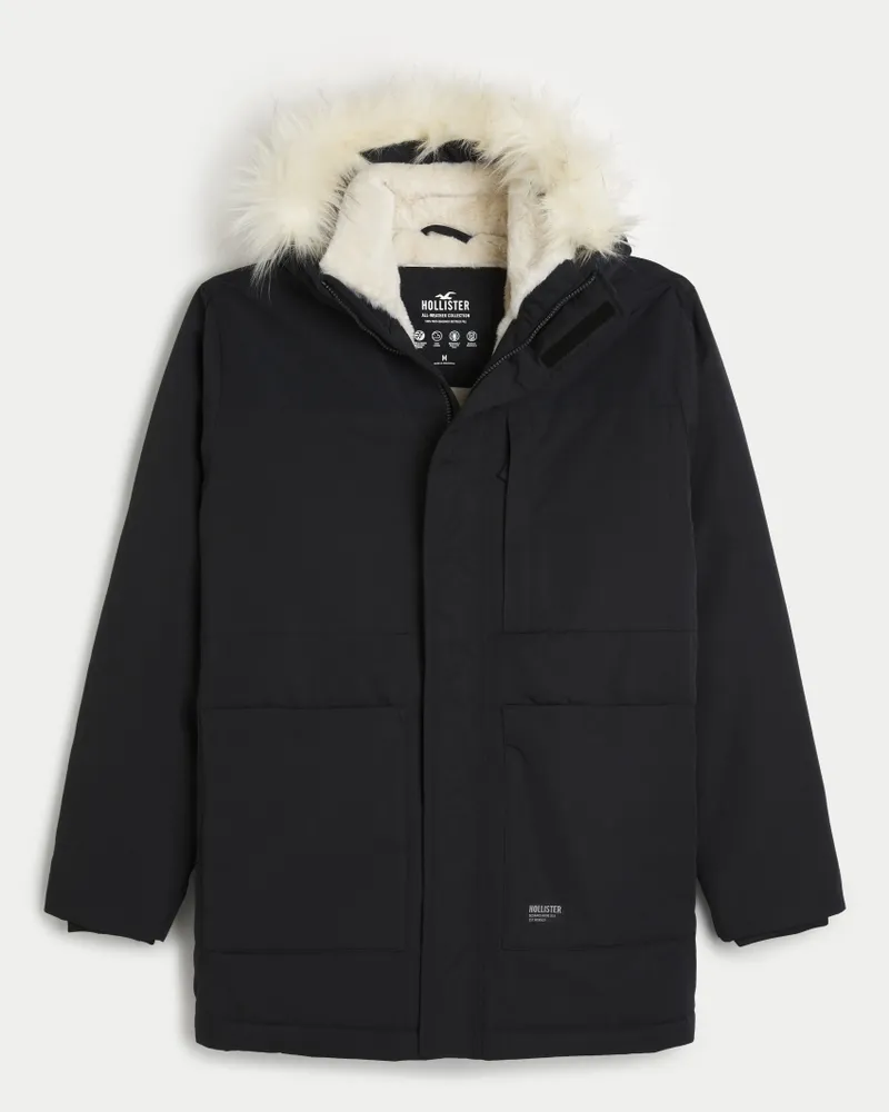 Hollister Faux Fur-Lined All-Weather Parka