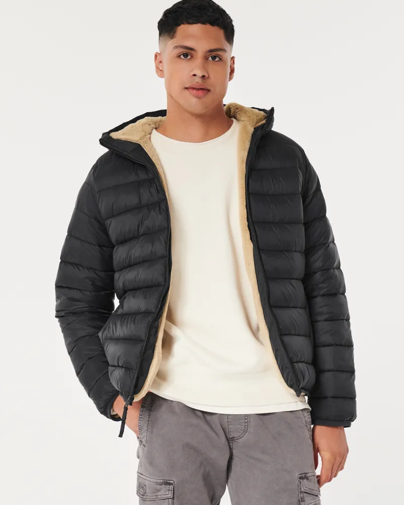 Hollister Hollister Ultimate Faux Fur-Lined Hooded Puffer Jacket