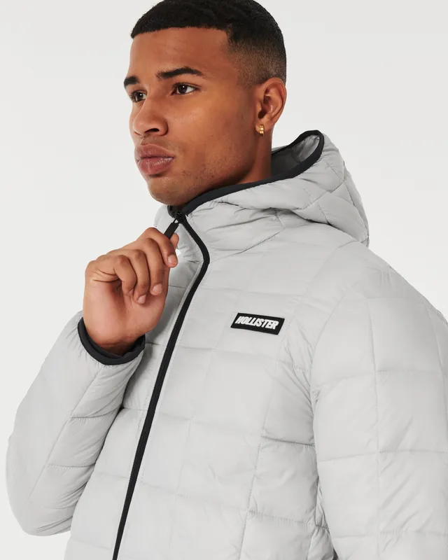 ⭐️Hollister 🕶💯Originals ⭐️Glow in the Dark Hooded Puffer Jacket ⭐️color:-  White ⭐️Sizes:- ( M & L& Xl all sold out