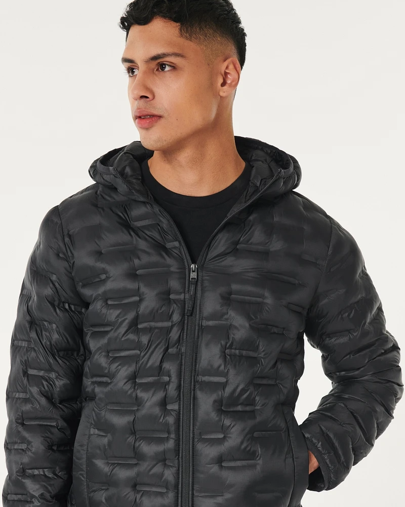 Zip-Up Hooded Puffer Jacket