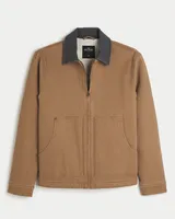 Faux Shearling-Lined Workwear Jacket