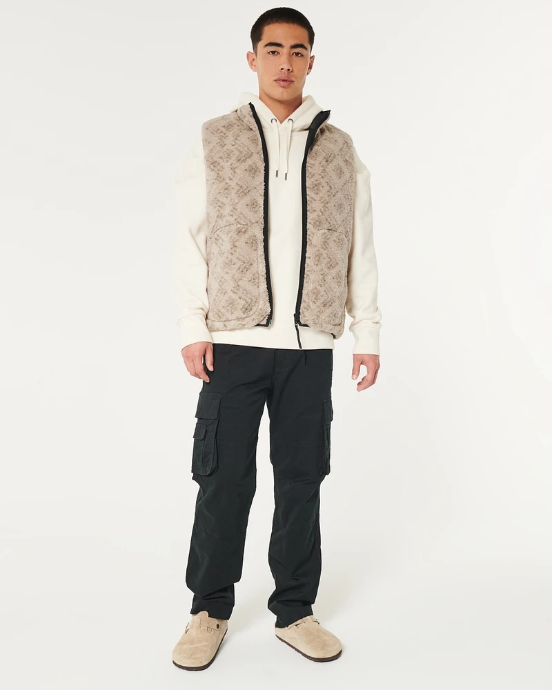 Reversible Faux Shearling Puffer Vest