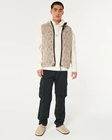 Reversible Faux Shearling Puffer Vest