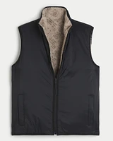 Reversible Faux Shearling Puffer Vest