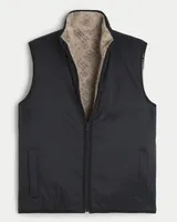 Reversible Faux Shearling Puffer Vest