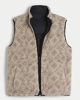 Reversible Faux Shearling Puffer Vest