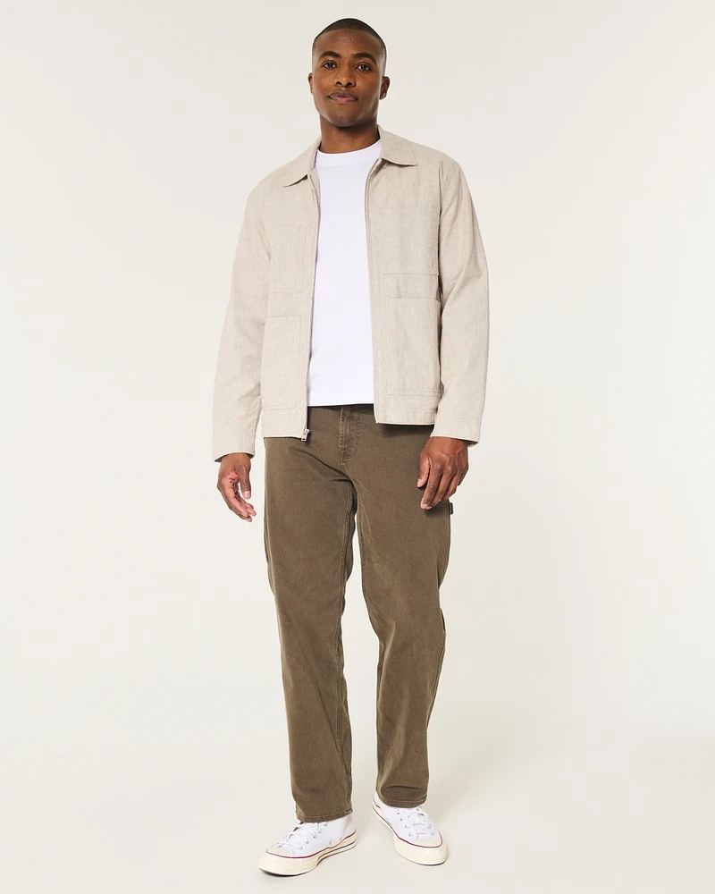 Linen Blend Chore Jacket