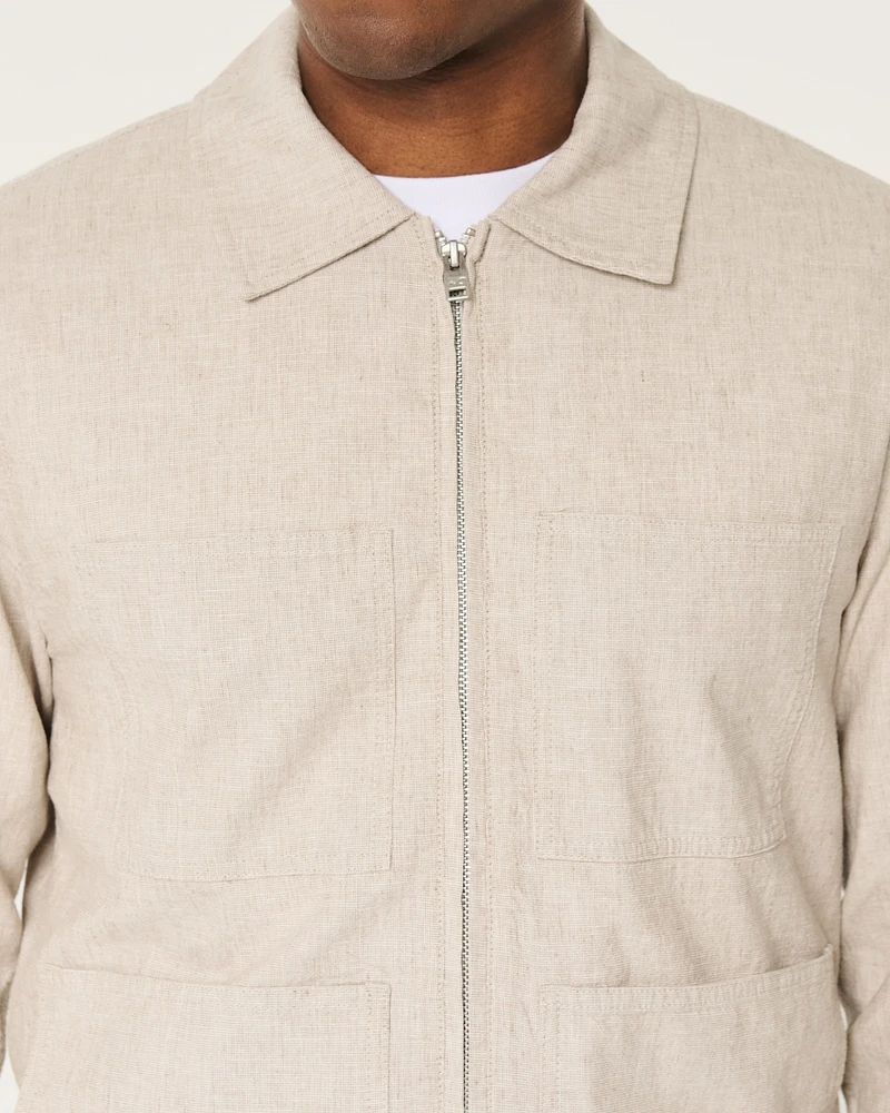 Linen Blend Chore Jacket