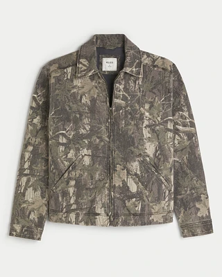 Zip-Up Camo Workwear Jacket