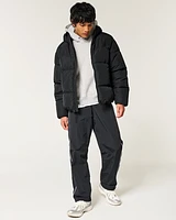 Faux Fur-Lined Puffer Jacket