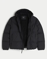 Faux Fur-Lined Puffer Jacket