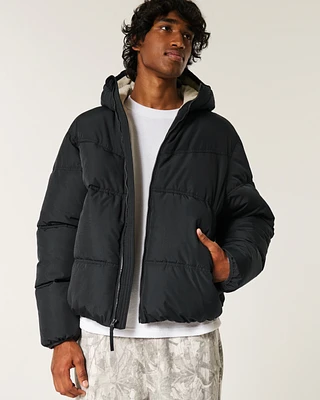 Faux Fur-Lined Puffer Jacket