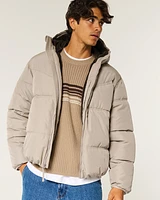 Faux Fur-Lined Puffer Jacket