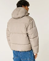 Faux Fur-Lined Puffer Jacket