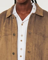 Faux Suede Trucker Jacket