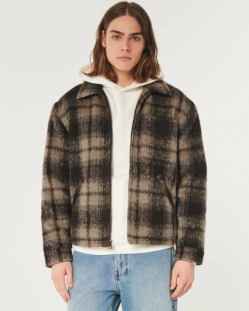 Fuzzy Plaid Shacket