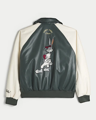 Vegan Leather Looney Tunes Graphic Jacket