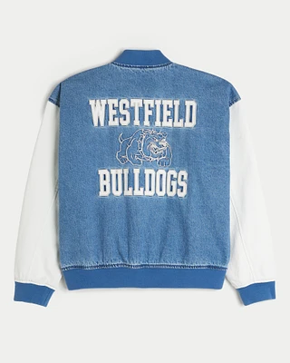 Westfield Bulldogs Denim Bomber Jacket