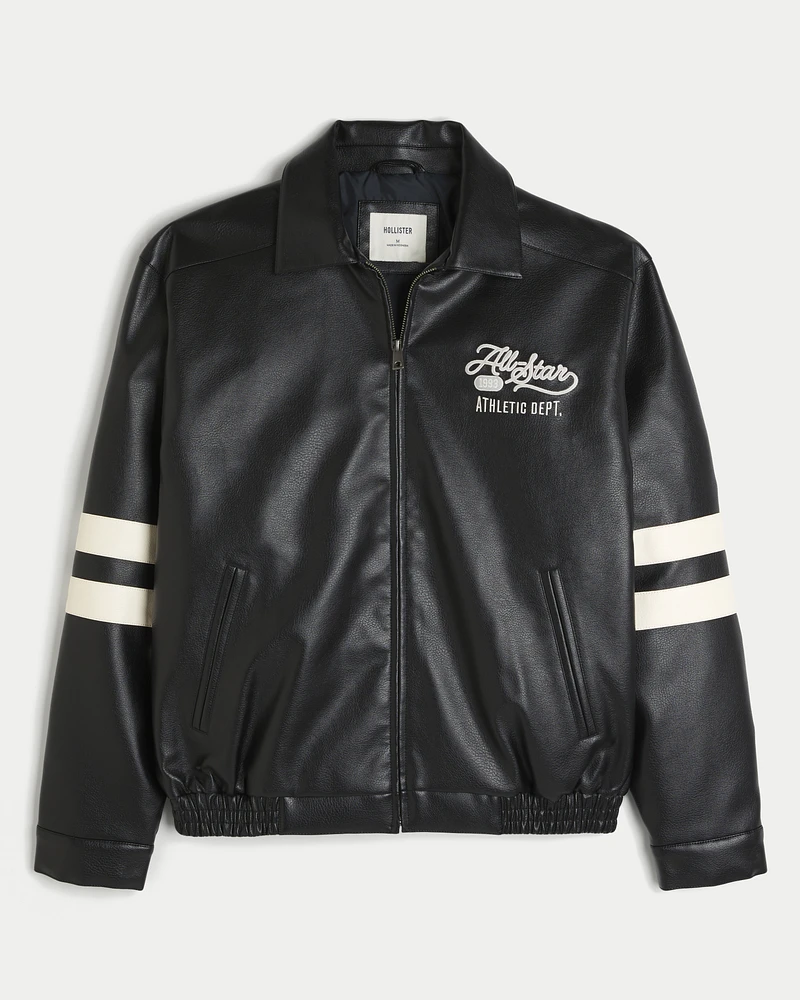 Vegan Leather All-Star Graphic Jacket