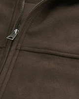 Hooded Faux Suede Jacket