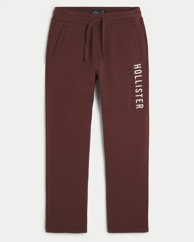 Hollister straight leg logo joggers in grey - ShopStyle Activewear Trousers