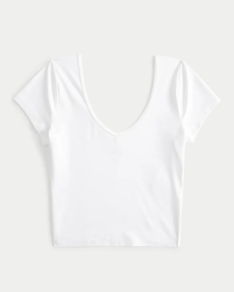 Hollister Henley T-Shirt Slim Fit Icon Logo in White