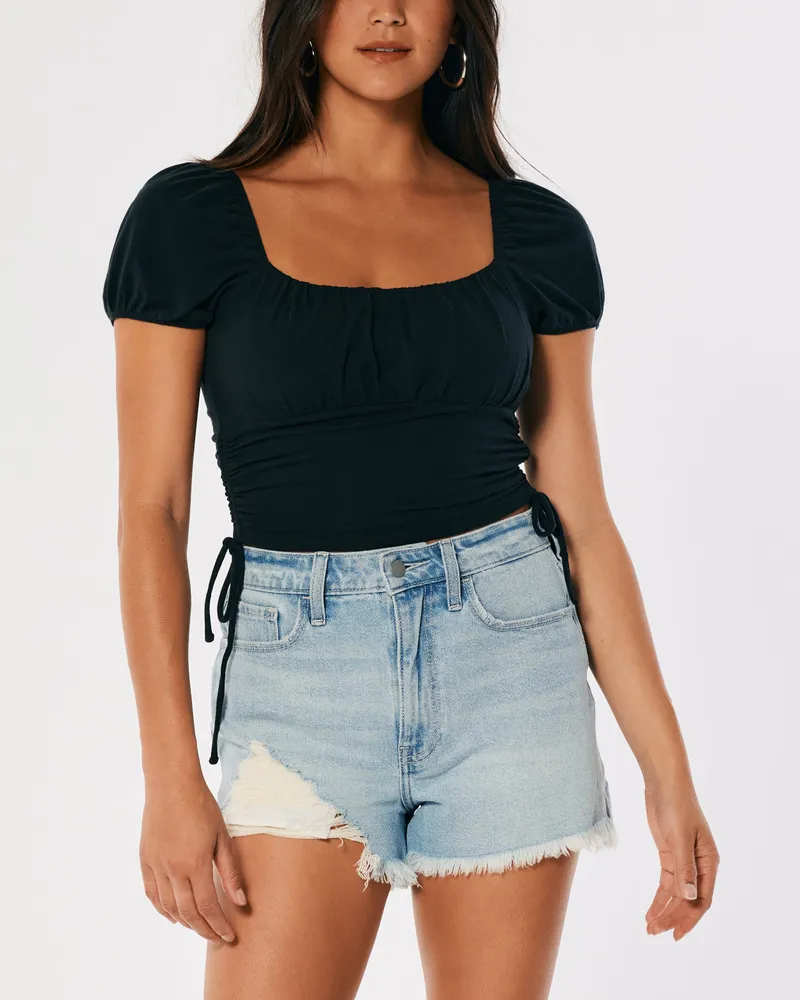 Side-Cinch Ruched Tee
