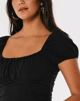 Side-Cinch Ruched Tee