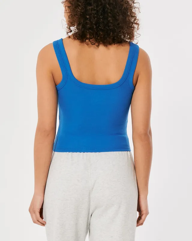 Hollister Ribbed Seamless Fabric Square-Neck Top