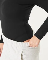 Soft Stretch Seamless Fabric Open Back Bodysuit