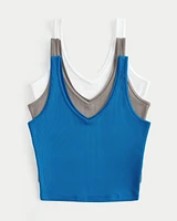 Ribbed Seamless Fabric V-Neck Tank