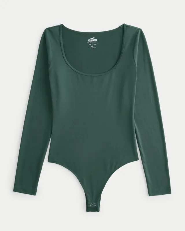 Hollister Seamless Fabric Long-Sleeve Sweetheart Bodysuit