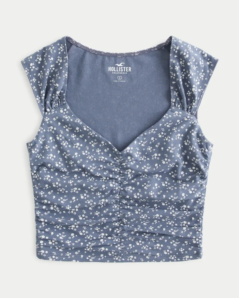 Hollister Ruched Cap Sleeve Top