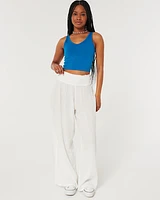 Soft Stretch Seamless Fabric Crop V-Neck Tank