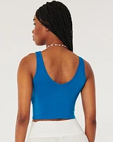 Soft Stretch Seamless Fabric Crop V-Neck Tank