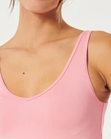 Soft Stretch Seamless Fabric Crop V-Neck Tank