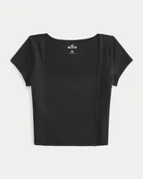Seamed Square-Neck T-Shirt