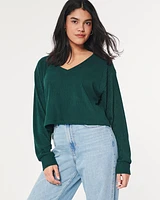 Easy Cozy Ribbed V-Neck Top