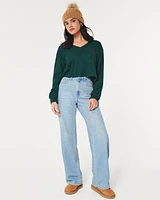 Easy Cozy Ribbed V-Neck Top