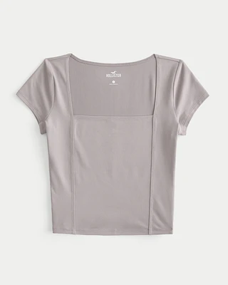 Seamed Square-Neck T-Shirt