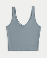 Ribbed Seamless Fabric V-Neck Tank