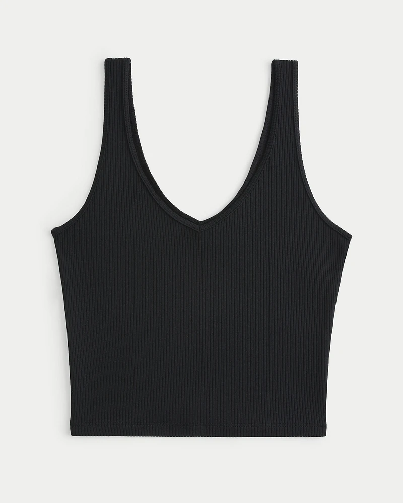 Ribbed Seamless Fabric V-Neck Tank