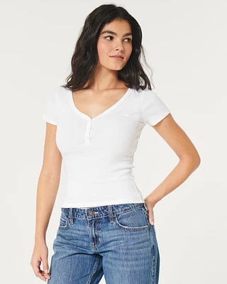 Ribbed Short-Sleeve Icon Henley