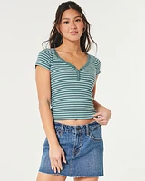 Ribbed Short-Sleeve Icon Henley