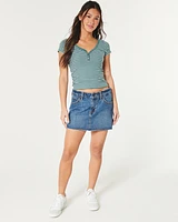 Ribbed Short-Sleeve Icon Henley